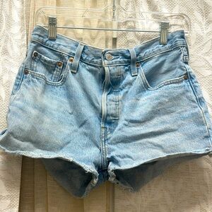Levi’s 502 Button-up Jean shorts, size 28, light wash